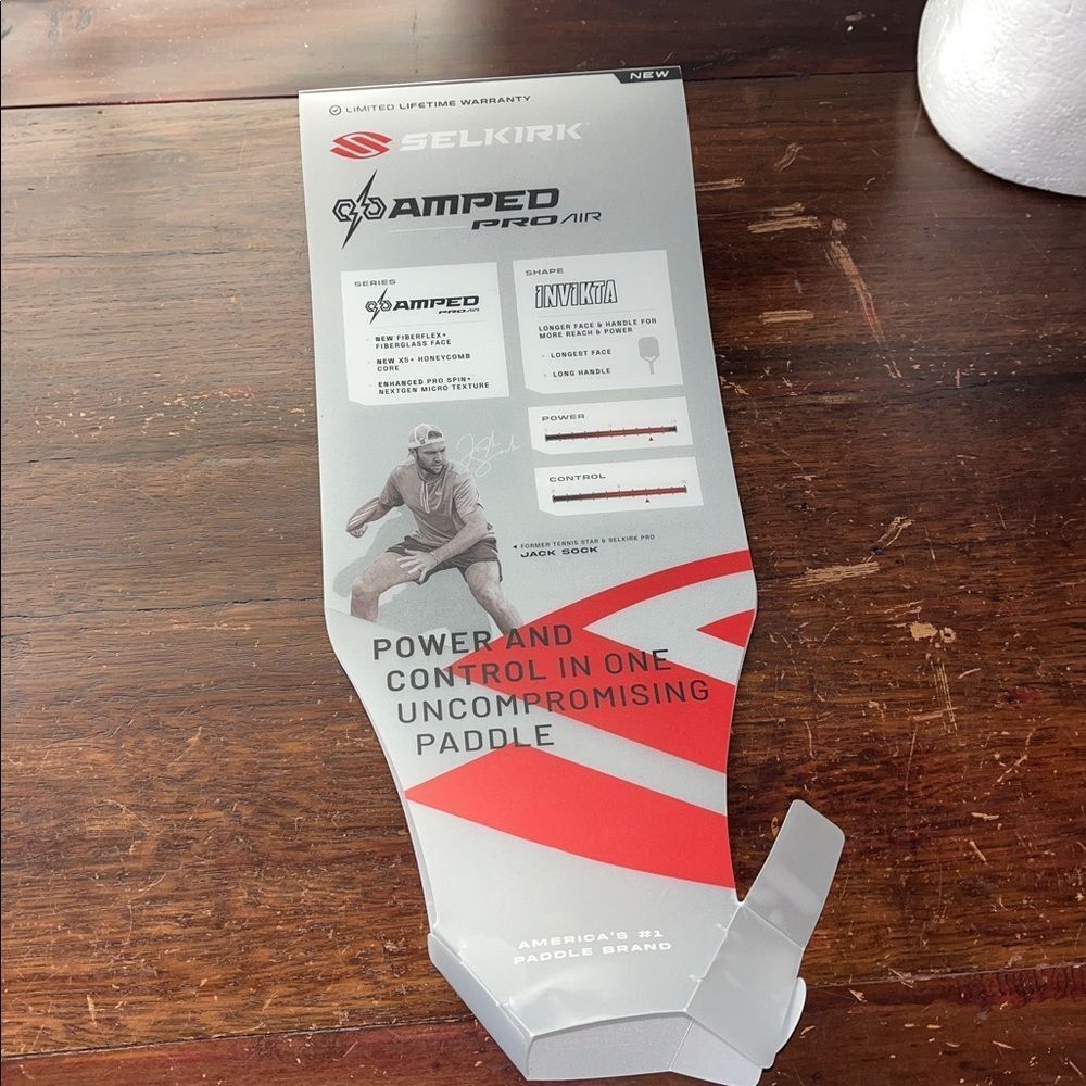 New Selkirk Amped Invikta Pro Air Mid weight Pickleball Paddle WRAPPER ONLY